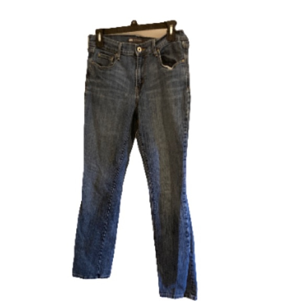 Levis 505 straight leg jeans, vintage red tag, size 10 distressed medium wash